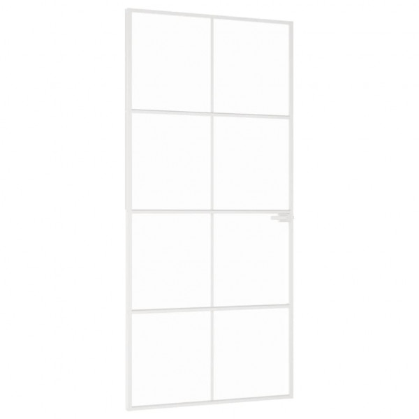 Puerta de interior vidrio templado y aluminio blanco 93x201.5cm M 2