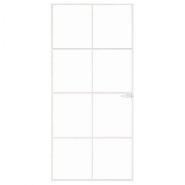 Puerta de interior vidrio templado y aluminio blanco 93x201.5cm M 3