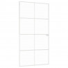 Puerta interior vidrio templado y aluminio blanco 102x201.5 cm 2
