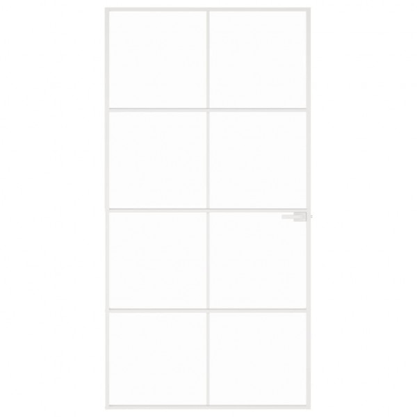 Puerta interior vidrio templado y aluminio blanco 102x201.5 cm M 3