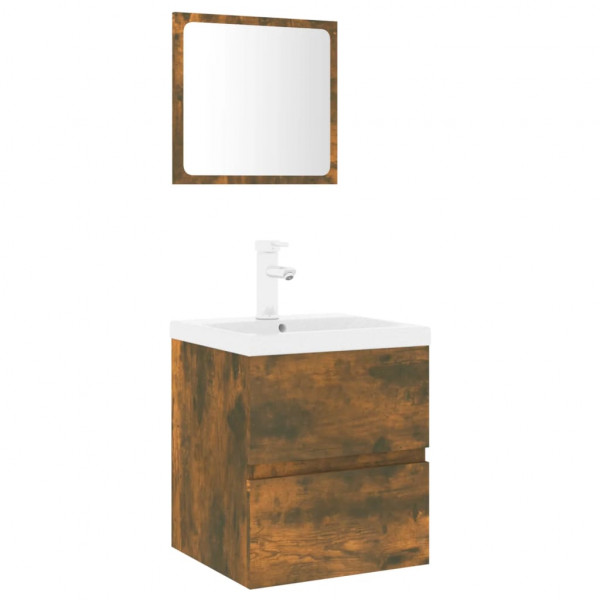 Set de muebles de baño madera contrachapada color roble ahumado M 2