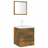 Set de muebles de baño madera contrachapada color roble ahumado 2