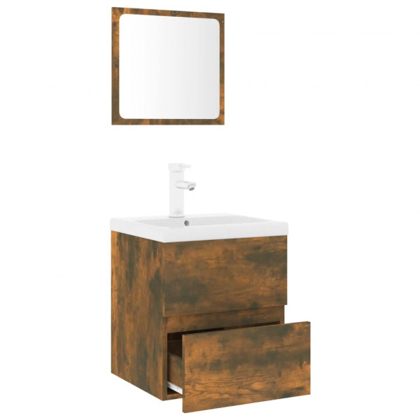 Set de muebles de baño madera contrachapada color roble ahumado M 3