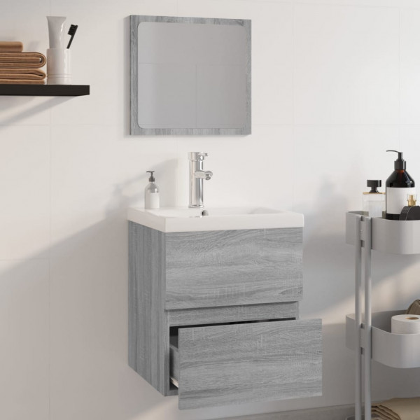 Set de muebles de baño madera contrachapada gris Sonoma M 4