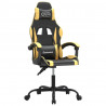 Silla gaming cuero sintético negro y dorado 2