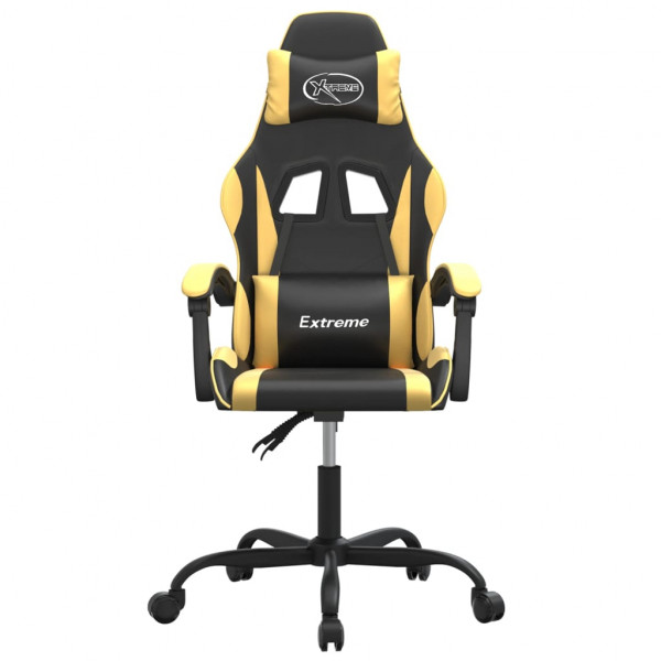 Silla gaming cuero sintético negro y dorado M 3