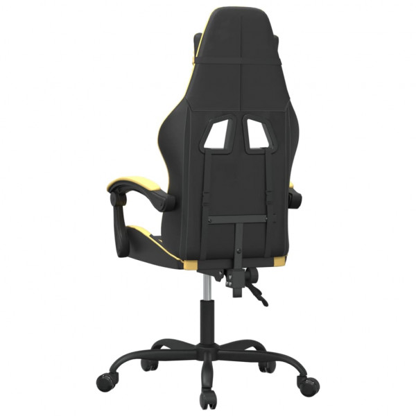 Cadeira gaming giratória couro artificial preto e dourado M 5