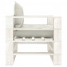Sofá de palets para jardín madera con cojines beige 3