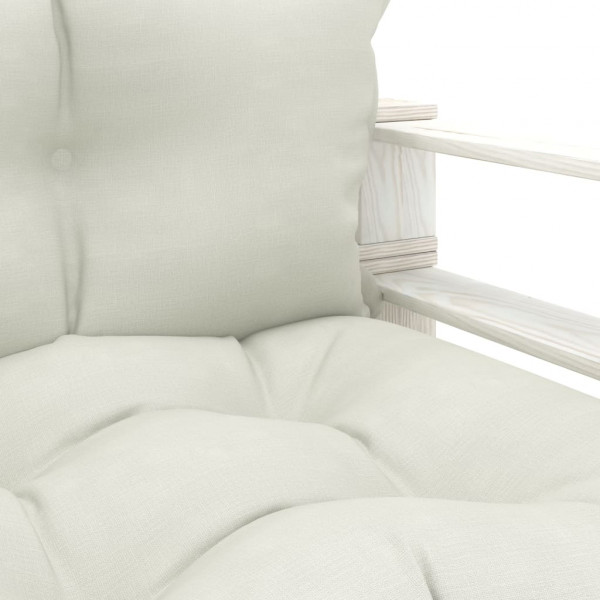 Sofá de palets para jardín madera con cojines beige M 5
