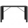 Mesa de bar com tampo de vidro 185x80x110 cm vime PE preto 3