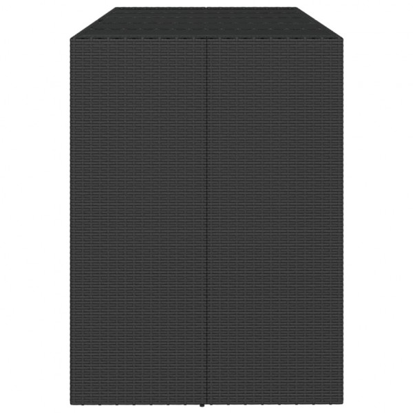 Mesa alta bar ratán PE y superficie vidrio negro 185x80x110 cm M 4
