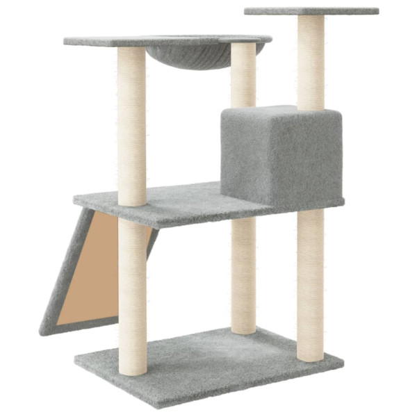 Árvore p/ gatos c/ postes arranhadores sisal 83 cm cinza-claro M 5