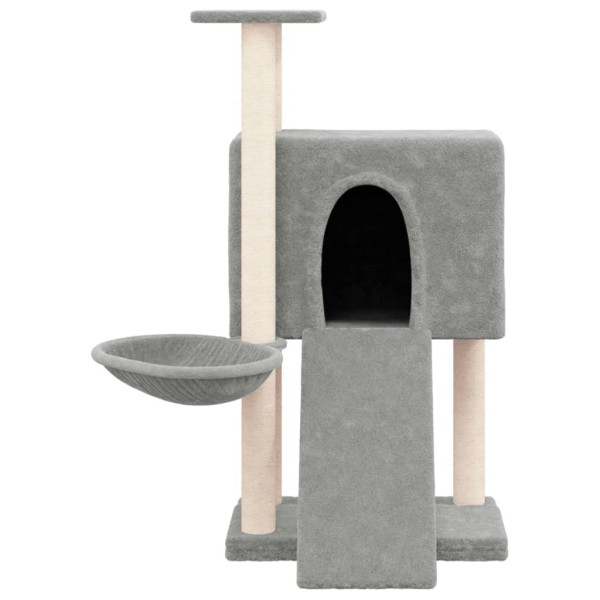 Rascador para gatos con postes de sisal gris claro 96 cm M 3