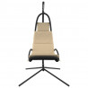 Silla colgante de jardín con cojín acero y tela Oxford crema 3