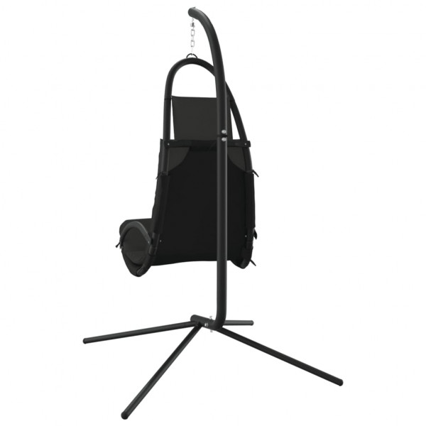 Silla colgante jardín con cojín acero y tela Oxford gris oscuro M 5