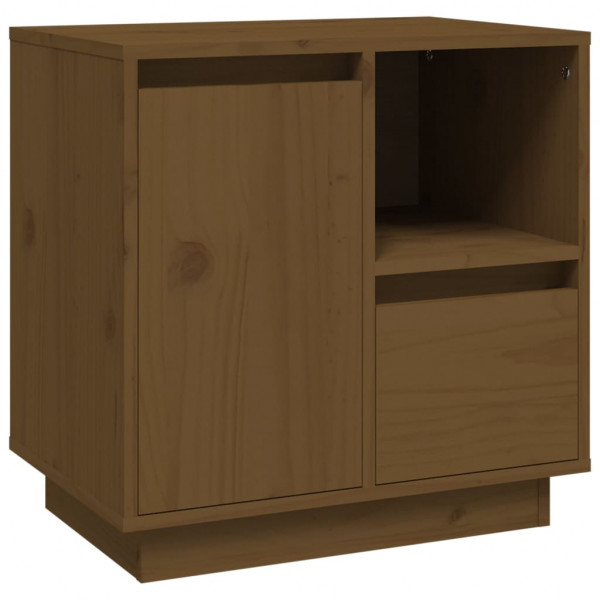 Mesita de noche madera maciza de pino marrón miel 50x34x50 cm M 2
