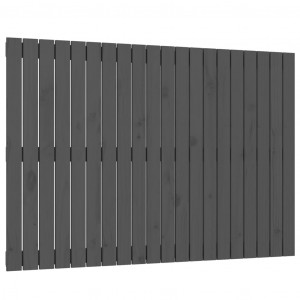 Cabecero de cama de pared madera maciza pino gris 127.5x3x90 cm H