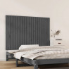 Cabecero de cama de pared madera maciza pino gris 127.5x3x90 cm 3