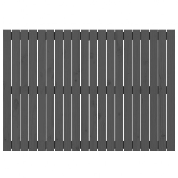 Cabecero de cama de pared madera maciza pino gris 127.5x3x90 cm M 4