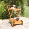 Carrito camarera madera maciza de acacia 54x87x90 cm 1