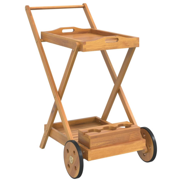 Carrito camarera madera maciza de acacia 54x87x90 cm M 2