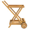 Carrito camarera madera maciza de acacia 54x87x90 cm 5
