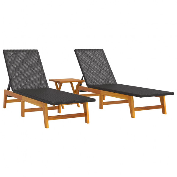 Set de muebles de jardín 3 piezas ratán sintético madera acacia M 3