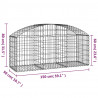Cesta de gaviones forma arco hierro galvanizado 150x50x60/80 cm 5
