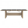 Mesa de jardín ratán beige y superficie de vidrio templado 3