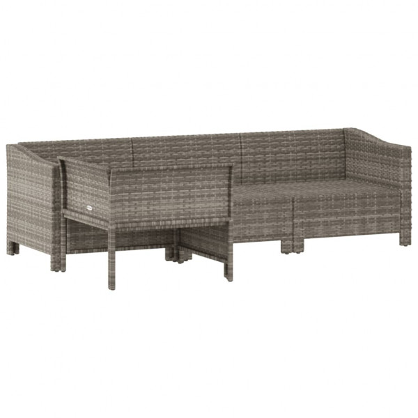 Set de muebles de jardín 4 pzas y cojines ratán sintético gris M 3