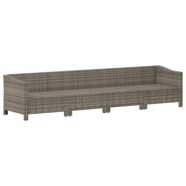 Set de muebles de jardín 4 pzas y cojines ratán sintético gris M 3