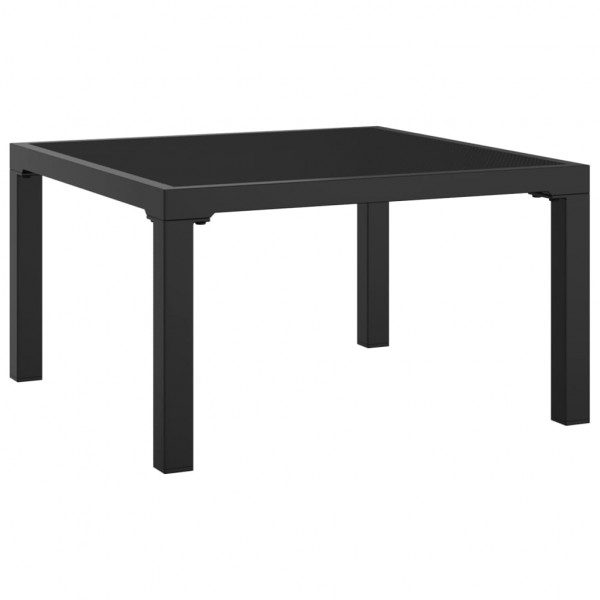 Apoio de pés para jardim com almofadão vime PE preto e cinzento M 4