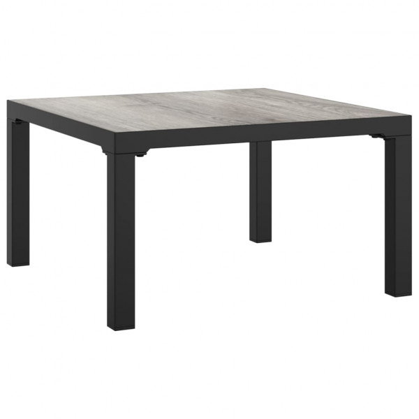 Mesa de centro de jardim 55x55x31 cm DPC e aço cinzento M 2