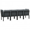 Set de muebles de jardín 4 piezas ratán sintético negro y gris 5