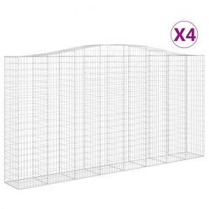 Cestos gabião arqueados 4pcs 400x50x200/220cm ferro galvanizado H
