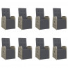 Set comedor jardín 9 pzas y cojines ratán sintético gris 4