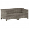 2 pcs conjunto lounge de jardim c/ almofadões vime PE cinzento 3