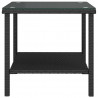 Mesa auxiliar vidrio templado ratán sintético negro 45x45x45 cm 4
