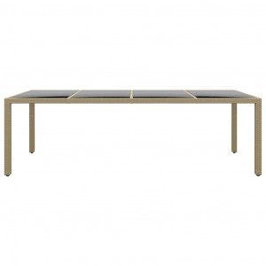 Mesa de jardim com tampo de vidro vime PE bege H