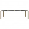 Mesa de jardín superficie de vidrio ratán sintético beige 2