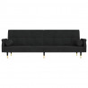 Sofá-cama com almofadões veludo preto 4