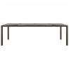 Mesa de jardim com tampo de vidro vime PE castanho 2
