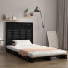 Cabecero de cama de pared madera maciza pino negro 81x3x91.5 cm 1
