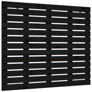 Cabecero de cama de pared madera maciza pino negro 81x3x91.5 cm H