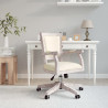 Silla de oficina giratoria de lino beige 1