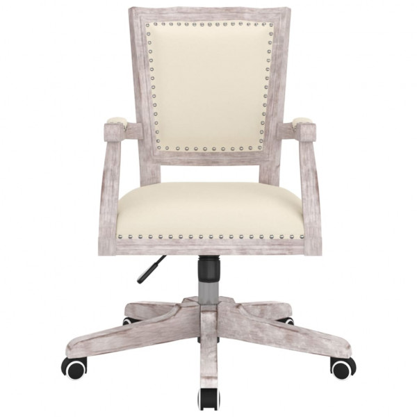 Silla de oficina giratoria de lino beige M 3
