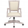 Silla de oficina giratoria de lino beige 3
