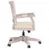 Silla de oficina giratoria de lino beige 4