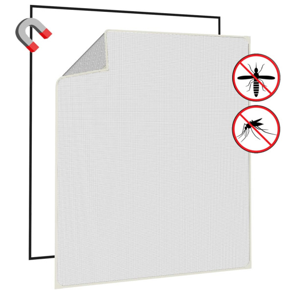 Tela anti-insetos magnética para janelas 120x140 cm branco M 4