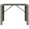 Mesa de bar com tampo de vidro 145x80x110 cm vime PE cinzento 3